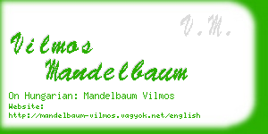 vilmos mandelbaum business card
